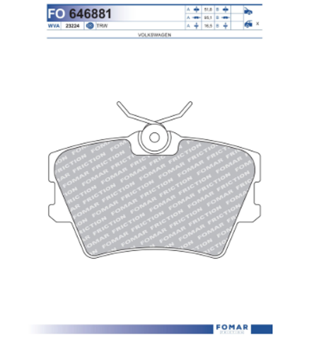 646881 Колодки тормозные задние дисковые купить Днепр