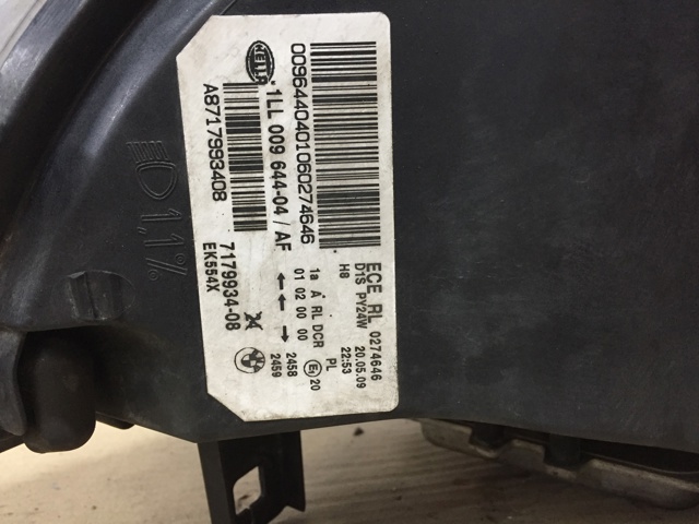 Правая блок фара 63117287010 BMW