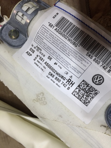 5K6880742B VAG Подушка безопасности (AIRBAG) шторка боковая правая купить в Кривой Рог