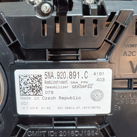 Приборная доска 5NA920891C VAG