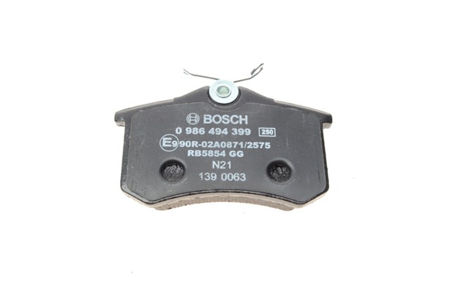 Колодки тормозные задние, дисковые 0986494399 BOSCH