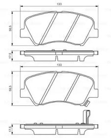 Колодки тормозные дисковые комплект 0986494563 BOSCH