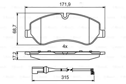 BOSCH 0986494844 Передние тормозные колодки в наличии Кривой Рог