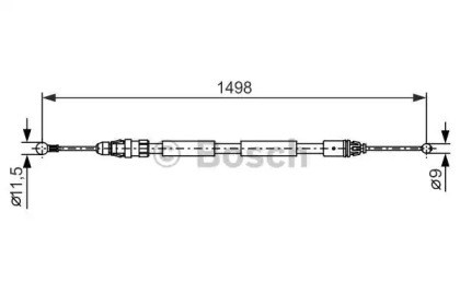 BOSCH 1987482387 Трос ручника в наличии Полтава