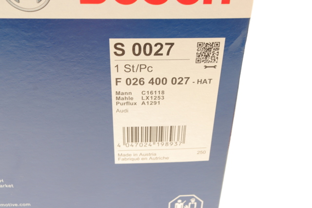 BOSCH F026400027 Воздушный фильтр в наличии Ирпень