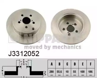 NIPPARTS J3312052 Диск тормозной задний в наличии Днепр