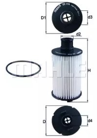 MAHLE OX774D Фильтр масляный в наличии Житомир