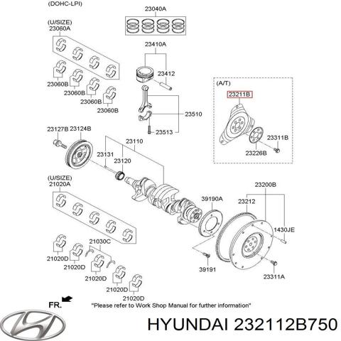 HYUNDAI 232112B750 Маховик в наличии Запорожье