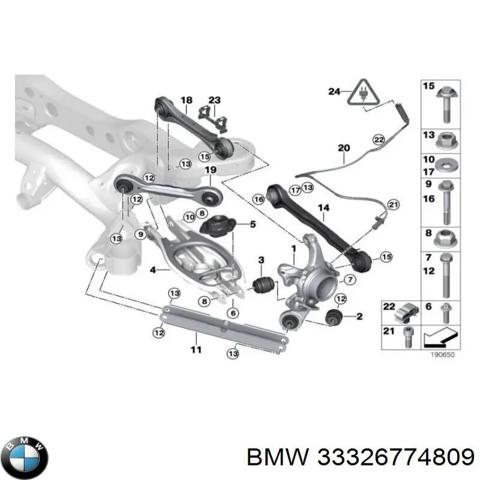 33326774809 BMW Цапфа (поворотный кулак) задний левый купить в Харьков