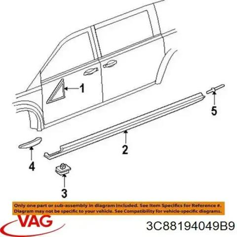 Решетка стеклоочистителей, правая 3C88194049B9 VAG