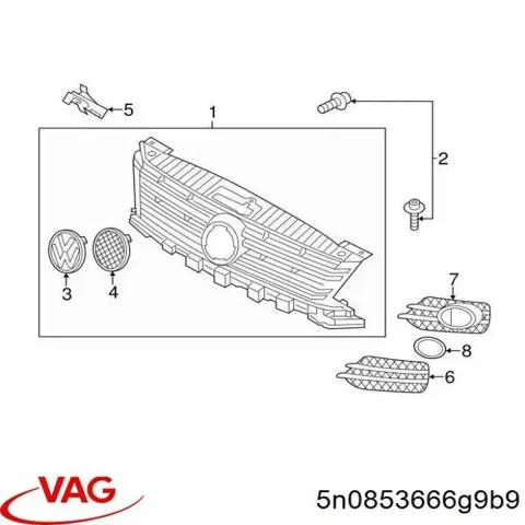 VAG 5N0853666G9B9 Заглушка (решетка) противотуманных фар бампера переднего правая в наличии Одесса