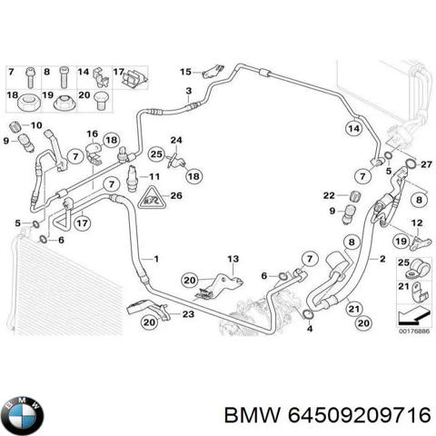 64509209716 BMW Шланг кондиционера, от испарителя к компрессору купить в Кривой Рог