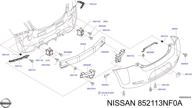 852113NF0A NISSAN Кронштейн усилителя заднего бампера купить в Ужгород