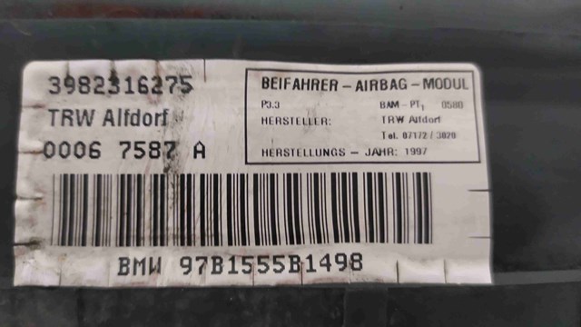 3982316275 Подушка безопасности (AIRBAG) пассажирская купить Кривой Рог