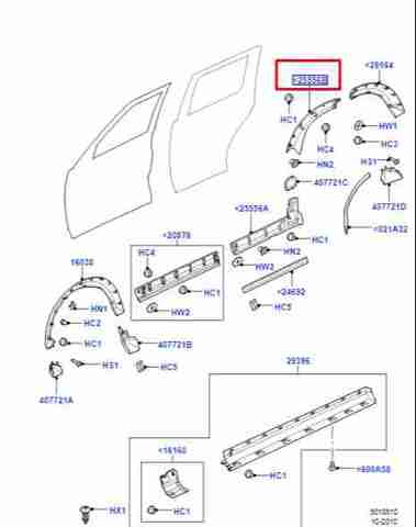 Расширитель задней арки колеса, правый LR010627 LAND ROVER