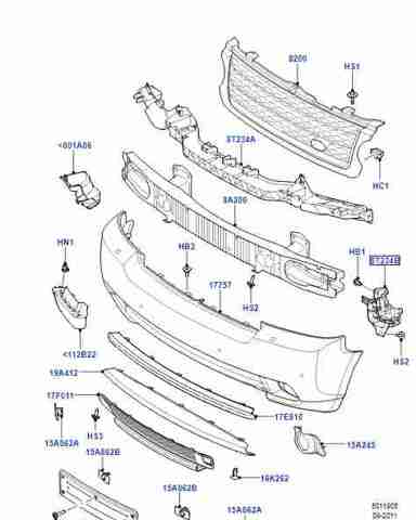 Кронштейн бампера переднего, левый LR011577 LAND ROVER