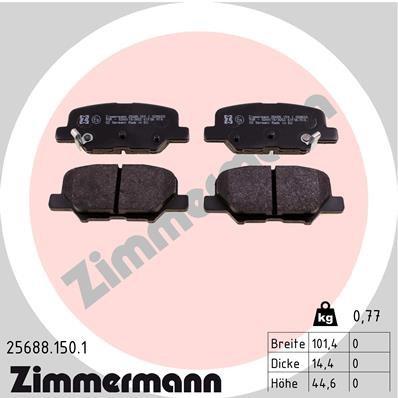 256881501 ZIMMERMANN Колодки тормозные задние дисковые купить в Львов