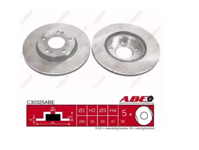 Диск тормозной передний C30325ABE ABE