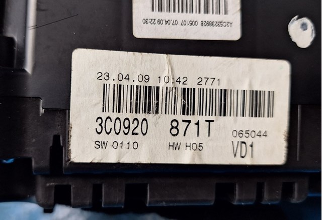 3C0920871T Панель приборов купить Кривой Рог