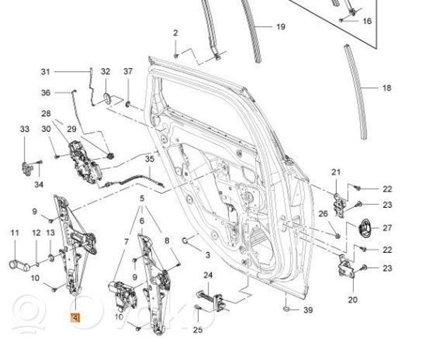  Механизм стеклоподъемника правой задней двери 140316 OPEL