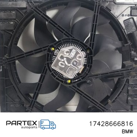 BMW 17428666816 Диффузор радиатора охлаждения, в сборе с мотором и крыльчаткой в наличии Украина