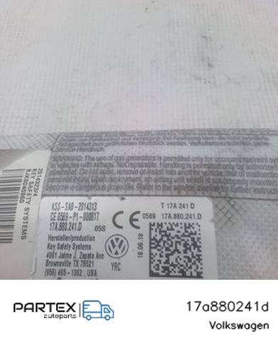 17A880241D VAG Подушка безопасности (AIRBAG) спинки сиденья левого купить в Сумы