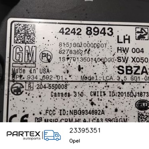 Датчик контроля мертвой зоны, задний 23395351 OPEL