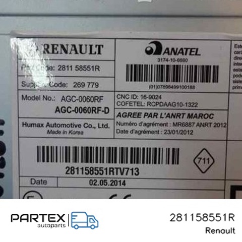 281158551R RENAULT Магнитола купить в Черновцы