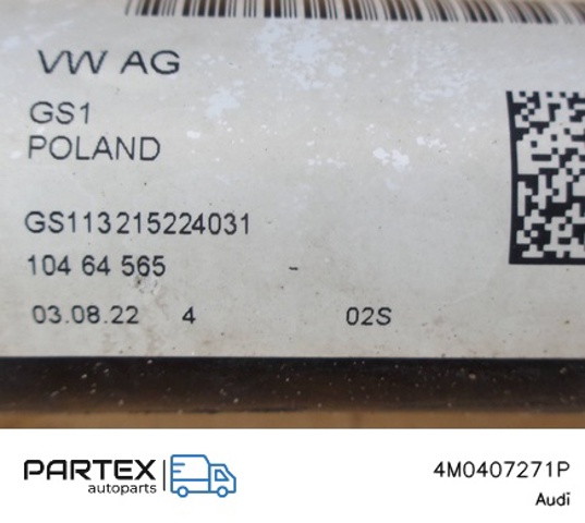VAG 4M0407271P Полуось (привод) передняя в наличии Полтава