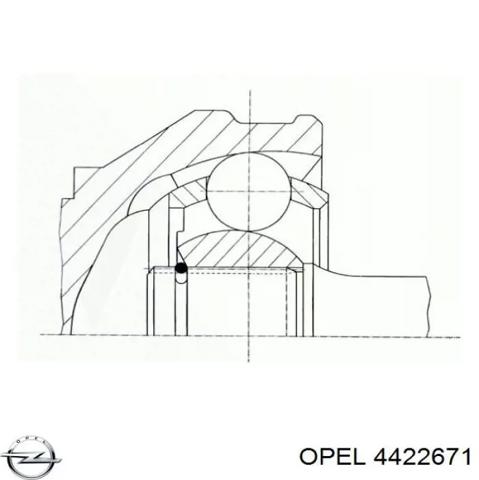 Полуось передняя левая 4422671 OPEL