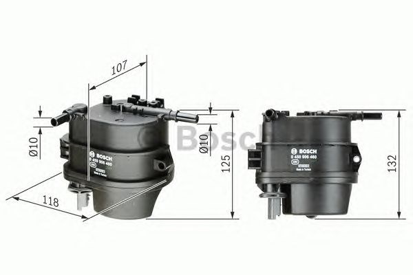 Suporte para filtro diesel Citroen C3 I 1.4 HDI 8Hz 0450906460