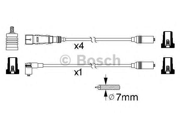 Fio de alta voltagem, cilindro No. 1, 4 0986356339 Bosch