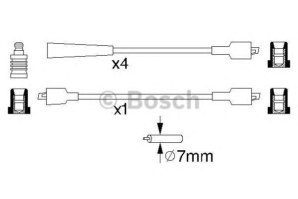 Fios de alta voltagem, kit 0986356828 Bosch