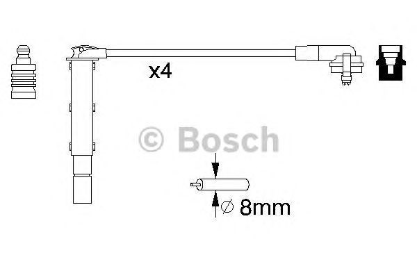 Fios de alta voltagem, kit 0986357090 Bosch