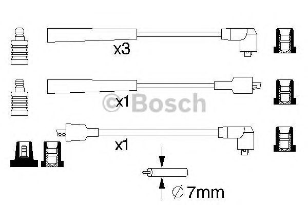 Fios de alta voltagem, kit 0986357122 Bosch