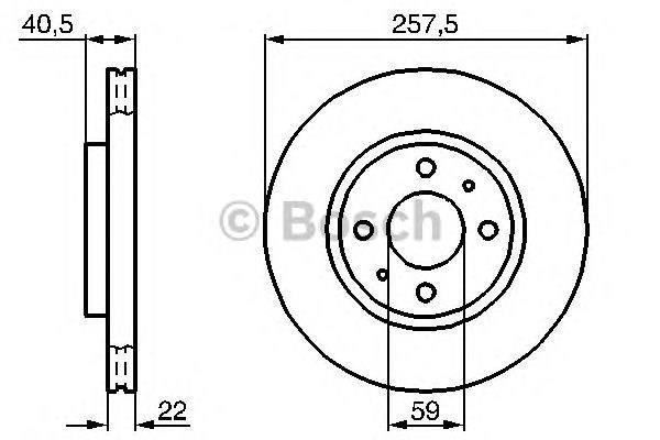 Disco de freio dianteiro para Fiat Linea 1.3 16V JTD (90 cv) 199A3.000 0986478639