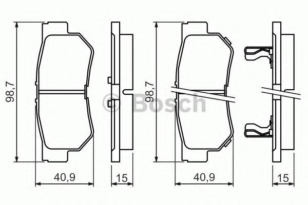 Pastilhas de freio traseiras para Hyundai Matrix, Hyundai Santa Fe I, Hyundai Sonata, Hyundai Trajet, Hyundai Tucson, Hyundai XG 0986494417