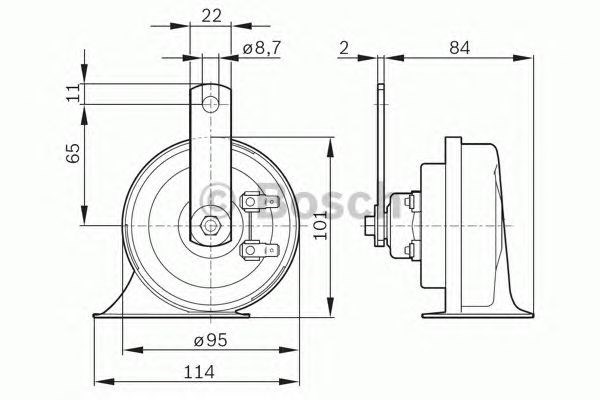 Sinal sonoro (cláxon) 0986AH0507 Bosch