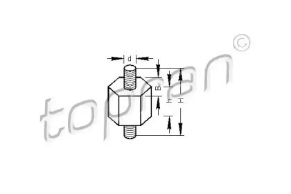 Consola (coxim de fixação) inferior do radiador 102744 Hans Pries (Topran)