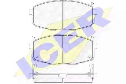 Sapatas do freio dianteiras de disco 181540 Icer