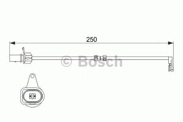 Sensor traseiro de desgaste das sapatas do freio 1987474510 Bosch