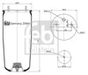 Coxim pneumático (suspensão de lâminas pneumática) do eixo 20941 FEBI