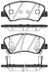 Pastilhas de freio dianteiras para Hyundai Accent, Hyundai Solaris, Kia Rio III 2148802