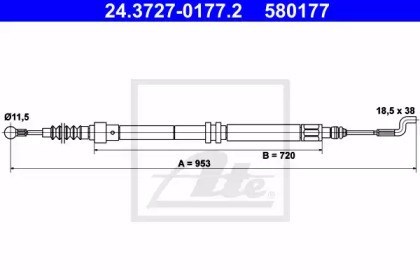 O cabo do freio de mão vw t4 90-03, l = r 24372701772