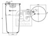 Coxim pneumático (suspensão de lâminas pneumática) do eixo 35617 FEBI