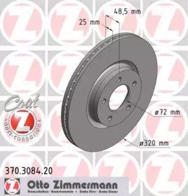 Disco do freio dianteiro 370308420 Zimmermann
