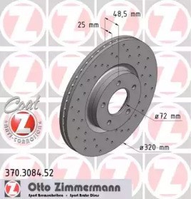 Disco do freio dianteiro 370308452 Zimmermann