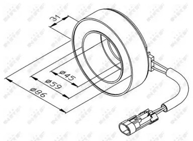 Acoplamento (bobina magnética) do compressor de aparelho de ar condicionado 38475 NRF