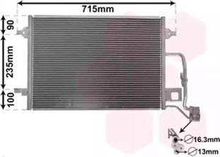 Condensador de ar condicionado / radiador para Volkswagen Passat 1.9 TDI AWX 58005189