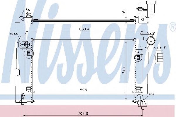Radiador de água para Toyota Avensis 1.8 (zzt251_) 1zzfe 64646A